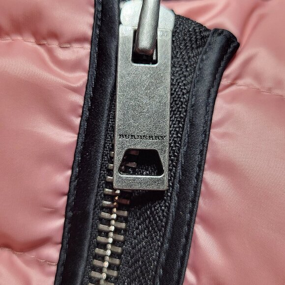 Burberry Pink Down Puffer Jacket 2Y Plaid Lined Girls Coat Toddler Designer EUC - Picture 11 of 16